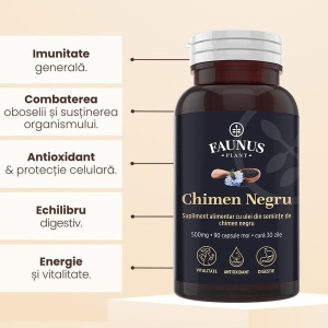 Faunus Ulei de chimen negru 500 mg, 90 capsule moi - Img 5