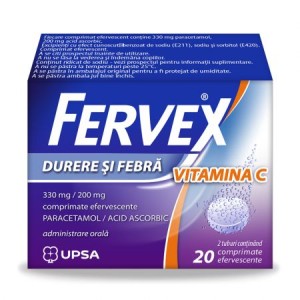 Fervex Durere si Febra Vitamina C, 20 comprimate efervescente, Upsa - Img 2