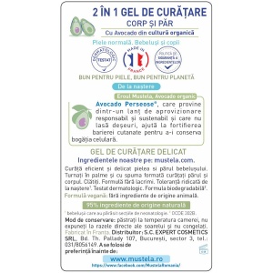 Gel de Curățare 2 în 1 pentru Păr și Corp, 200 ml, Mustela - Img 2