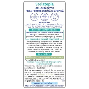 Gel de curatare Stelatopia pentru piele uscata si atopica Mustela 200 ml - Img 2