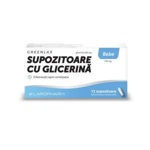Greenlax Supozitoare cu Glicerină pentru Bebeluși, 12 bucăți