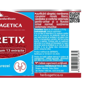 Herbagetica Diuretix, 30 capsule - Img 3