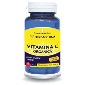 Herbagetica Vitamina C Organica, pachet 2 x 60 capsule