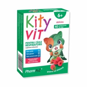 KityVit Cai respiratorii aroma de zmeura, 40 comprimate de supt