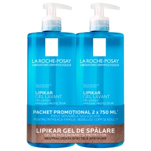 La Roche-Posay Pachet 2x Lipikar Gel de Spalare 750ml – Gel dus piele sensibila - Img 1