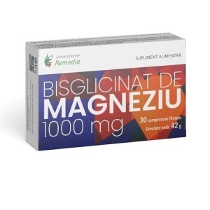 Laboratoarele Remedia Bisglicinat de magneziu 1000 mg, 30 comprimate filmate