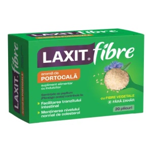 Laxit Fibre cu psyllium și aromă de portocale, 20 plicuri, Fiterman Pharma