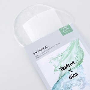 Mască de față pentru calmare, Derma Synergy Wrapping Mask Tea Tree x Cica, 25 ml, Mediheal - Img 2