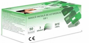 Masca medicala tip1negre x 50buc - Img 2