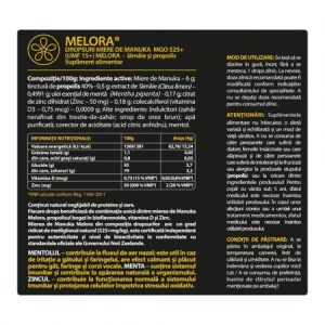 Melora dropsuri cu miere de Manuka MGO 525+, lamaie si propolis, 12 buc - Img 3