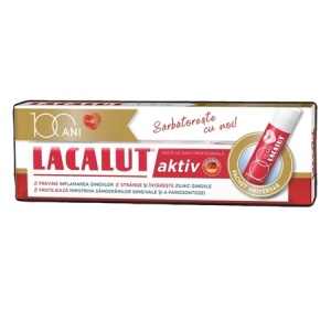 Pachet Pastă de dinți Lacalut Aktiv 75 ml + Balsam de buze 1 bucată, Lacalut