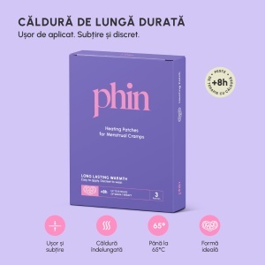 Plasturi termici pentru crampe menstruale, 3 bucăți, Phin - Img 3