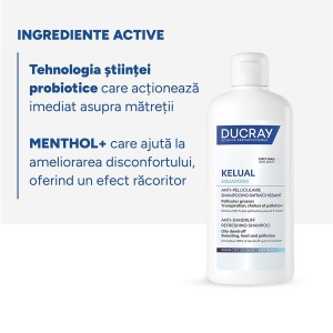 Șampon antimătreață cu efect răcoritor Kelual Squanorm, 200 ml, Ducray - Img 3