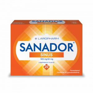 Sanador Sinus 500mg/30mg, 20 comprimate filmate, Laropharm