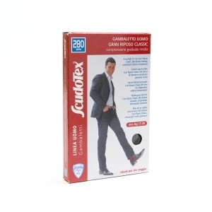 Scudotex S450 Ciorapi barbati, compresie forte 280 DEN, Nero, marimea 4 L, lungime gamba