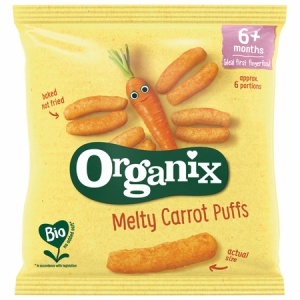 Snack Bio din Porumb Dulce cu Morcovi, 6 luni+, 20 g, Organix