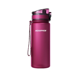 Sticla filtranta Aquaphor City 650 ml, Visiniu, cu filtru inclus 150 L