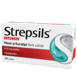 Strepsils Intensiv Miere si Eucalipt fara zahar, 8,75 mg, 24 pastile, Reckitt Benckiser - Img 2