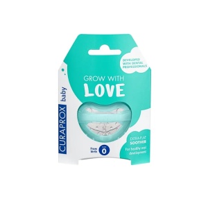 Suzetă din silicon Curaprox Baby Turquoise, de la naștere