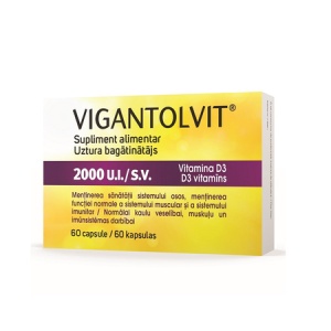 Vigantolvit Vitamina D3 2000 UI, 60 capsule, Catalent