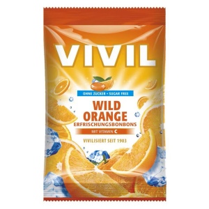 Vivil Dropsuri Wild Orange cu Vitamina C, fără zahăr, 60 g