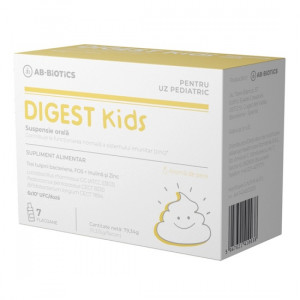 AB-Biotics Digest Family suspensie orala cu probiotice, prebiotice si zinc, 7 flacoane - Img 2