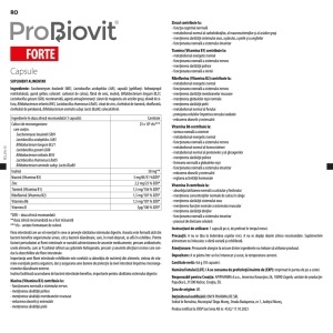 Apipharma Probiovit Forte probiotice cu Saccharomyces boulardii, inulina, vitamine B, D si zinc, 10 capsule - Img 3