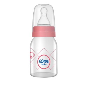 Biberon sticla 125 ml cu tetina silicon rotunda - cod 877, Wee Baby - Img 1
