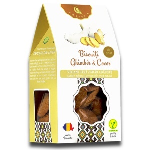Biscuiți cu ghimbir și cocos, 130 g, Hiper Ambrozia