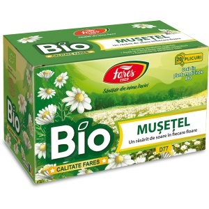 Ceai Bio de Mușețel D77, 20 plicuri, Fares