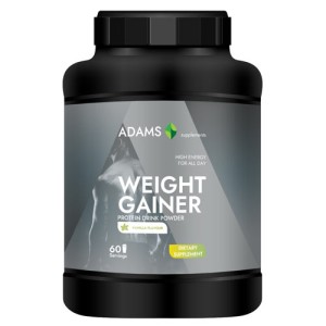 Complex proteic cu multivitamine pentru cresterea in greutate, Vanilie, 3 kg, Adams - Img 1