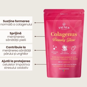 Faunus Colagenus Beauty Glow, pudră cu colagen pentru piele, păr și unghii, 325g - Img 5
