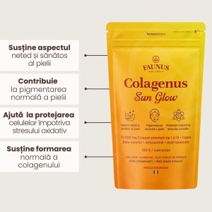 Faunus Colagenus Sun Glow, pudră cu colagen pentru bronz uniform și piele radiantă, 330g - Img 5