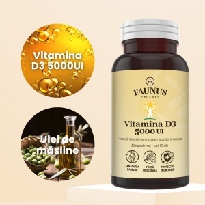 Faunus Vitamina D3 5000 UI, 30 Capsule - Img 4