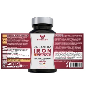 Fier Bisglicinat Premium, 71.8 mg, 60 capsule vegane, Boost4Life - Img 2
