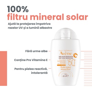 Fluid mineral pentru protectie solara SPF 50+, 40 ml, Avene - Img 4