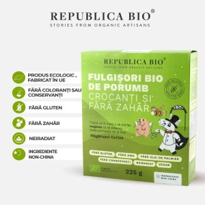Fulgisori Bio de porumb crocanti fara zahar si fara gluten, 225g, Republica Bio - Img 4