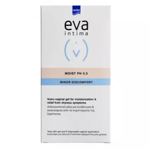 Gel vulvo-vaginal pentru uscaciune Eva Intima Moist pH 5.5, 9 aplicatoare vaginale - Img 1