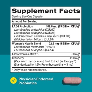 GNC Gut Health Women - Probiotic cu merisor, lactoferrina si culturi vii, 30 capsule - Img 2