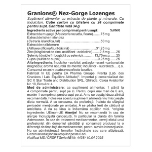Granions LGN Comprimate supt mentolate Nas-Gat, 24 tablete - Img 2