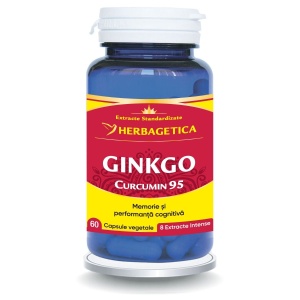 Herbagetica Ginkgo Curcumin95, pachet 2 x 60 capsule