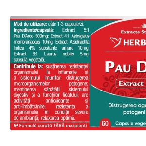 Herbagetica Pau D'arco, pachet 2 x 60 capsule - Img 2
