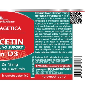 Herbagetica Quercetin Imuno Suport, 30 capsule - Img 3