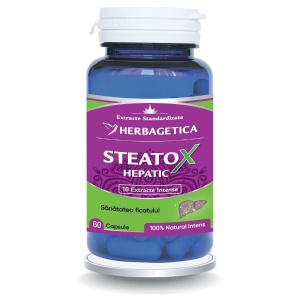 Herbagetica Steatox Hepatic, pachet 2 x 60 capsule