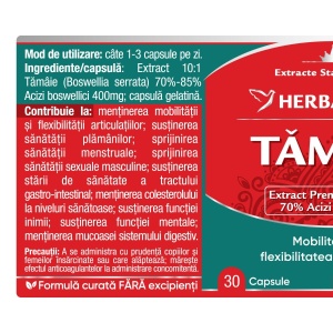 Herbagetica Tamaie - Boswellia Serrata, 30 capsule - Img 2