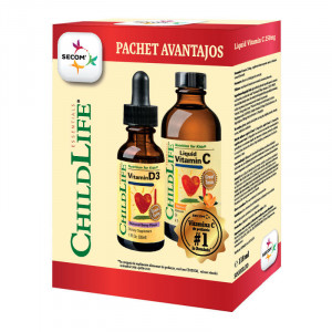 Kit de imunitate pentru copii ChildLife – Vitamina C 118.5 ml + Vitamina D3 29.6 ml, Secom - Img 2