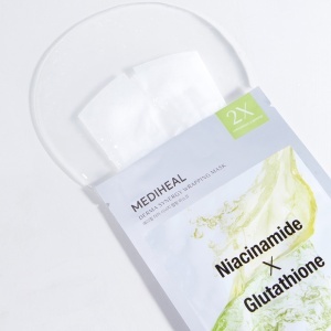 Mască de față pentru luminozitate, Derma Synergy Wrapping Mask Niacinamide x Glutathione, 25 ml, Mediheal - Img 2