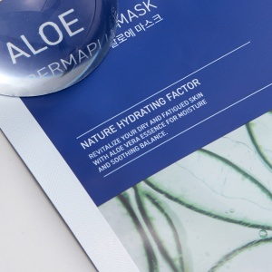 Mască de față tip pentru calmare, Dermaplus Aloe Sheet Mask, 22 ml, Mediheal - Img 3