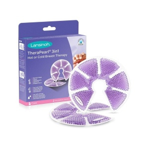 Pernuțe cu gel pentru sâni 3 în 1 Thera Pearl, terapie cald/rece, 2 bucăți, Lansinoh