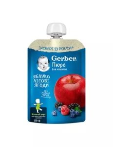 Piure din mere și fructe de pădure, de la 6 luni, 150 g, Gerber